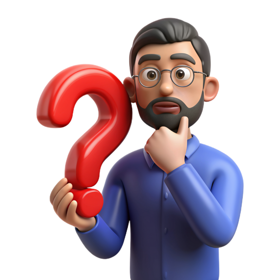 a-man-thinking-about-a-question-3d-photo-free-png a man thinking about a question 3d photo free png