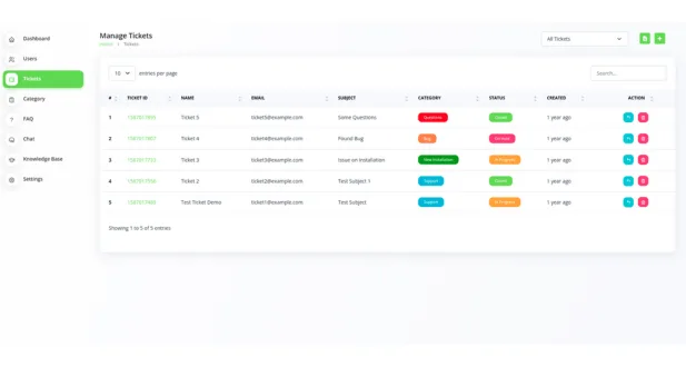 SUPPORT TICKET SYSTEM 8 manage tickets